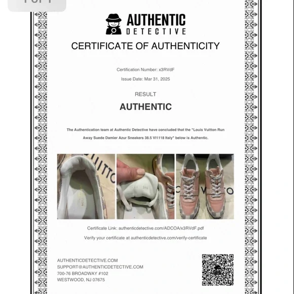 Louis Vuitton Pink and Damier Azur Run Away Sneakers - Picture 15 of 16